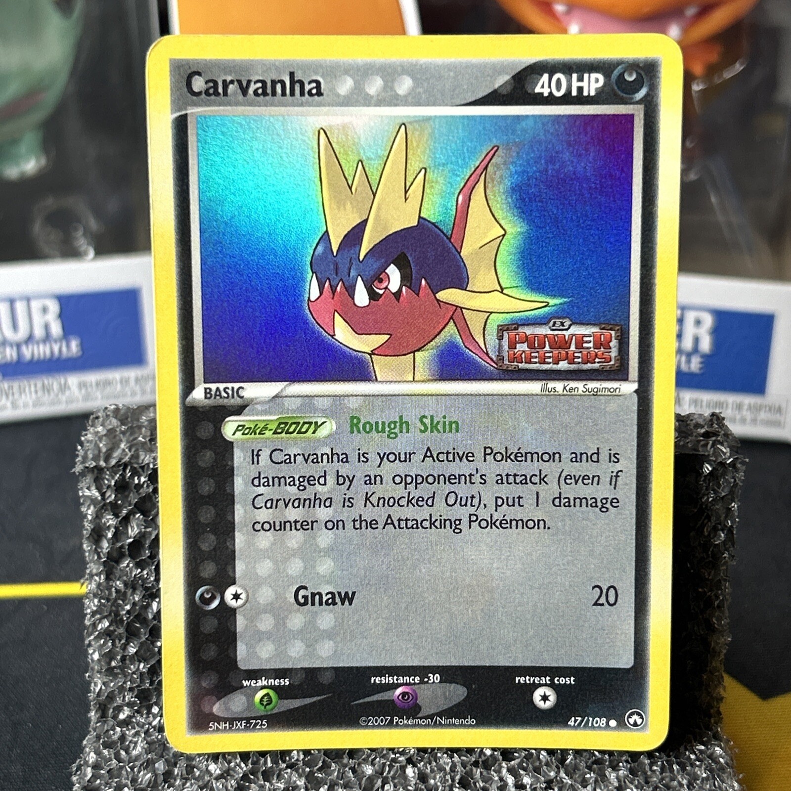Carvanha - 47/108 Holo Pokemon EX - Power Keepers NM/LP Stamped