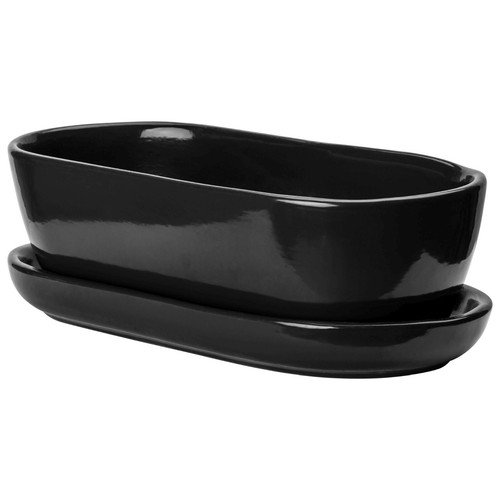 Keramik Blumentopf L 29 cm Kakteenschale inkl. Untersetzer Bonsai Kakteen - Bild 30 von 31