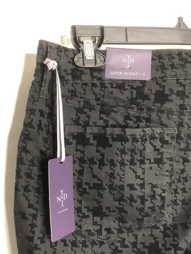 NWT $129 NYDJ Not Your Daughters Jeans Super Skinny Houndstooth Lux Burnout 14 - Picture 3 of 5