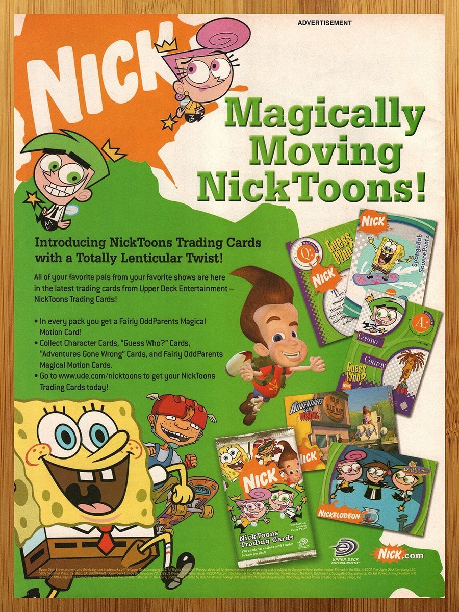 2001 Nickelodeon Nicktoons Trading Cards Print Ad/Poster Spongebob 00s Kids  Art