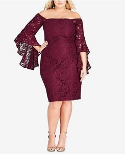 trendy shoulder chic lace plus dress