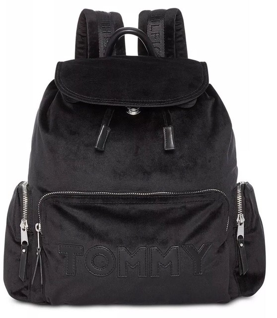 tommy hilfiger velvet backpack