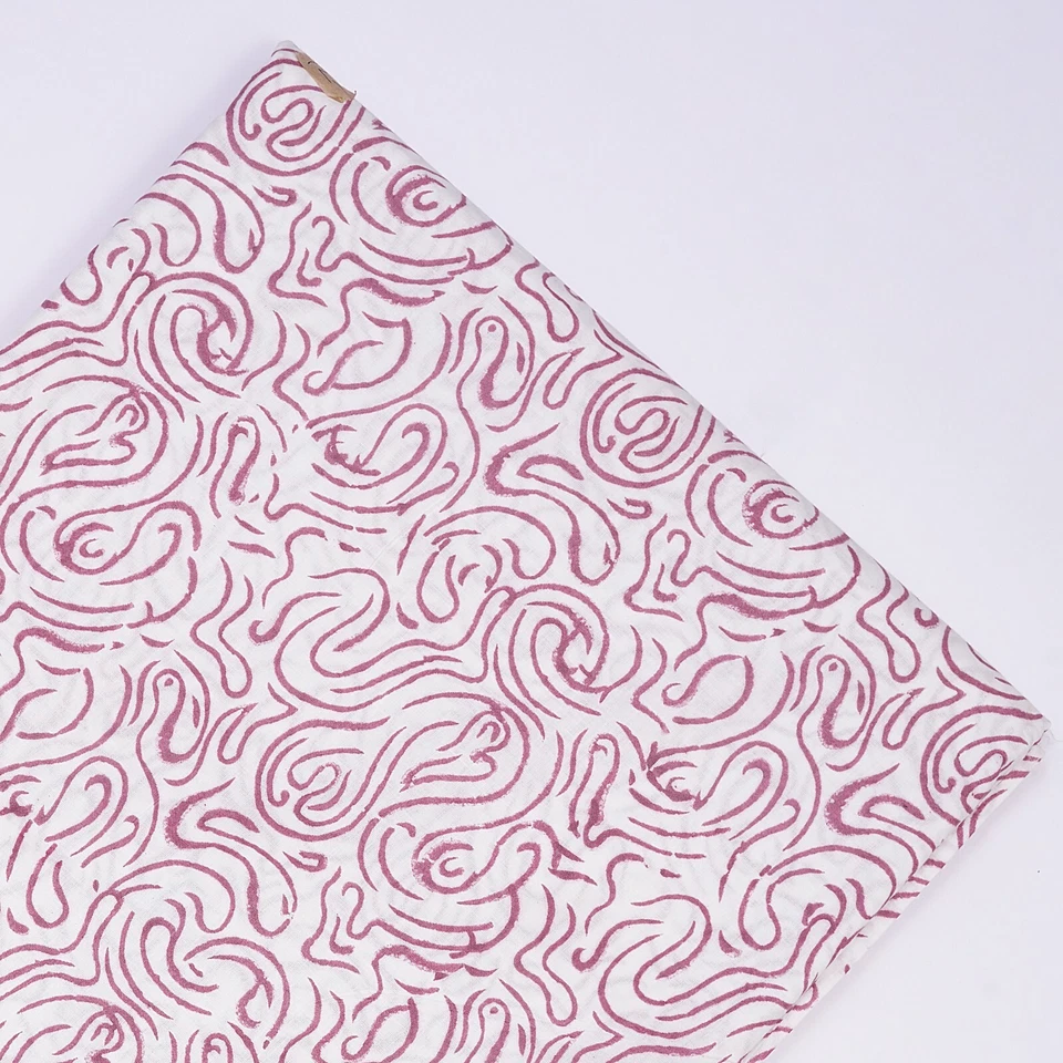 1 Yard Indian Cotton Hand Block Print  Floral Beautiful Craft Sewing Fabric - Image 2 of 4