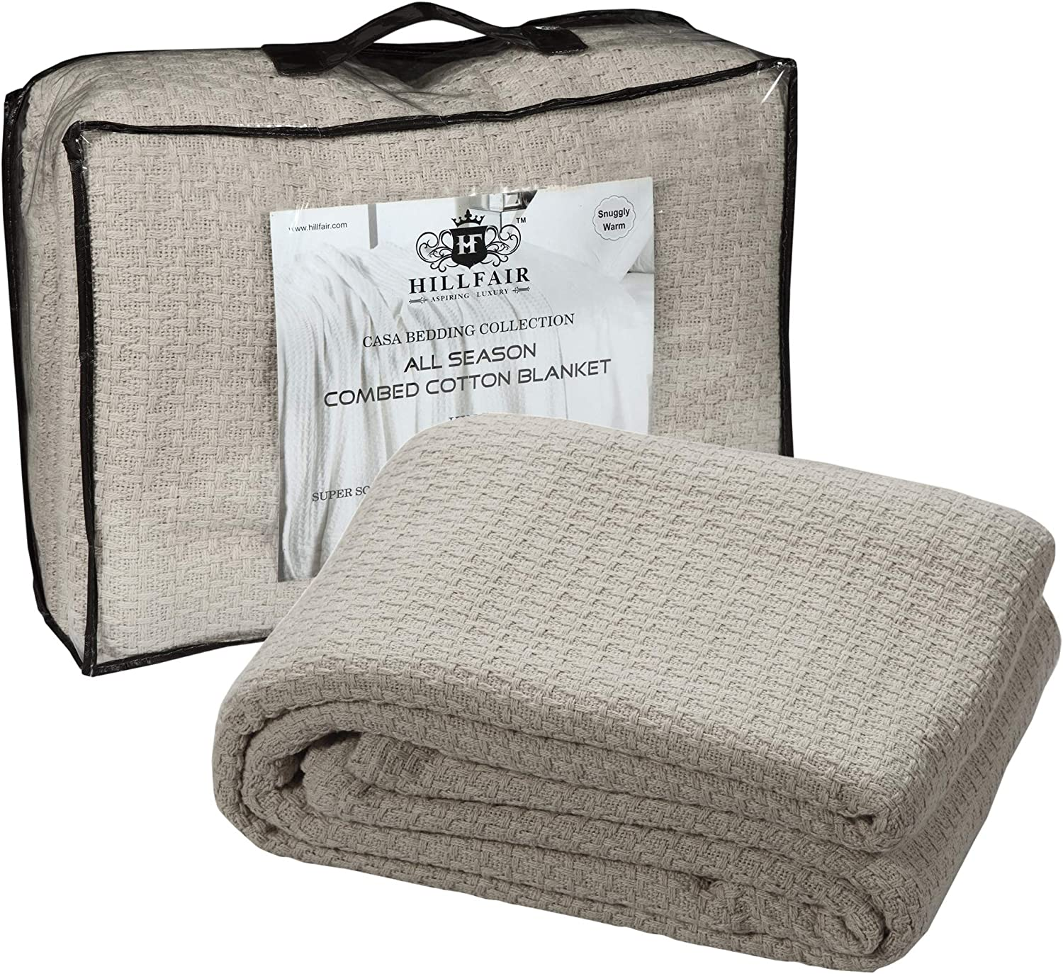 100% Soft Premium Combed Cotton Thermal Blanket– Queen Blankets– Soft Cozy Warm