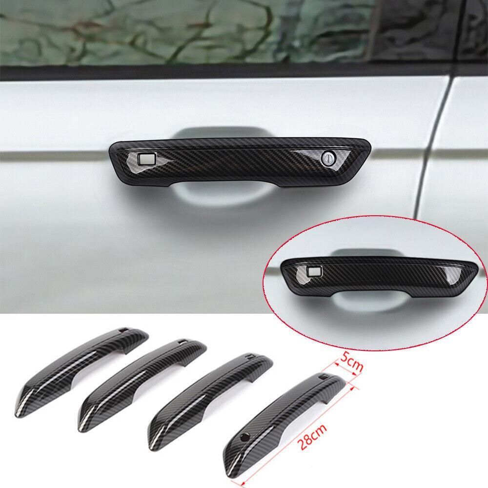4×Carbon Fiber ABS For Jeep Grand Cherokee 2022-2024 Side Door Handle Panel Trim