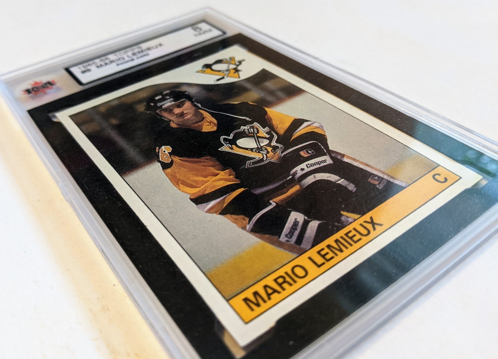9 Mario Lemieux 198586 TOPPS Rookie Hockey Card Oilers Graded KSA
