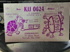 vintage CB radio QSL postcard comic Linda Jack Zimmerman 1970s Norwalk Ohio