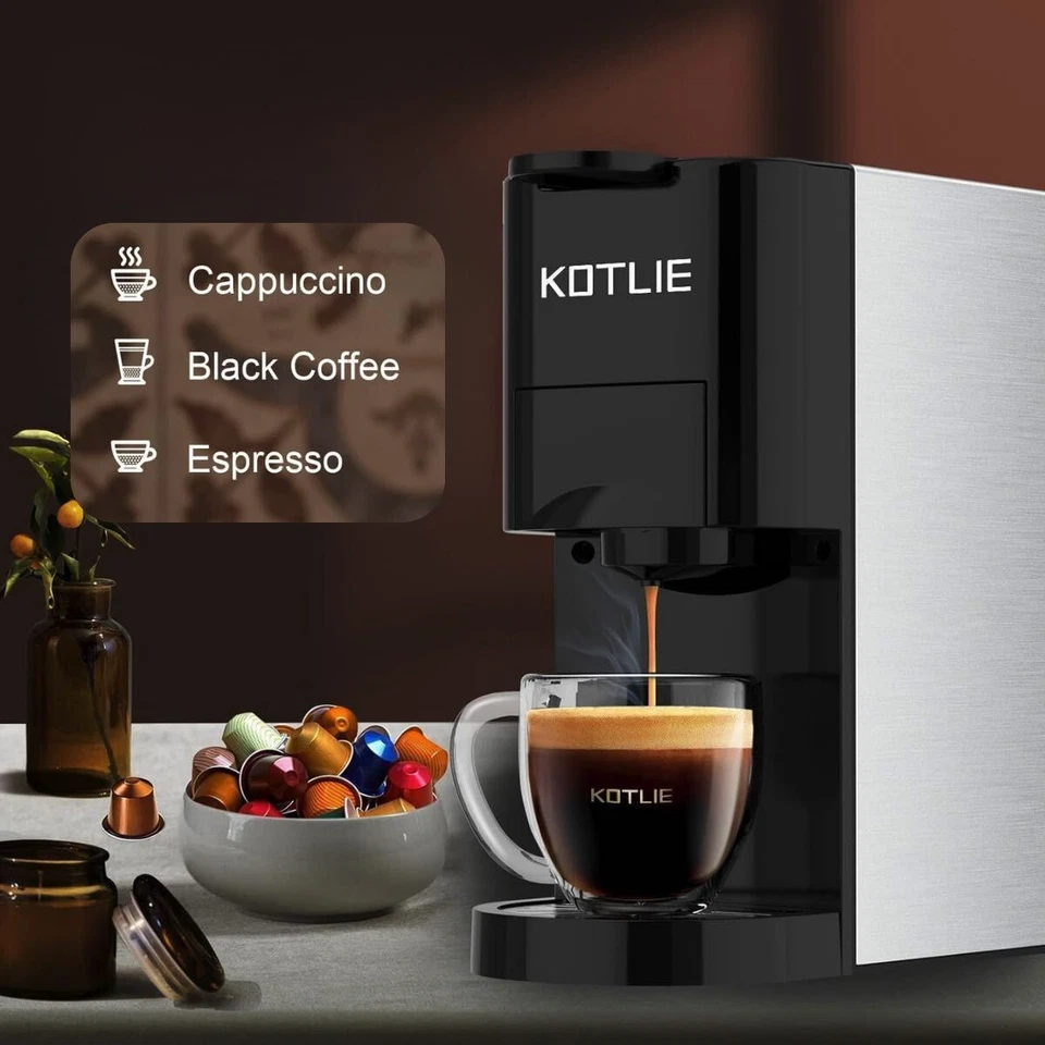 4in1 Kaffeemaschine 4 Aufsätze Kapselmaschine Pulverkaffee Padkaffeemaschine - Bild 4 von 4