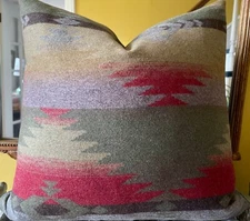 Ralph Lauren Red Rock Blanket Woodmoss Italian Wool Southwestern Pillow Cover