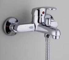 RUBINETTO PER VASCA DA BAGNO CROMATO MISCELATORE CON INNESCO DOCCIA IN METALLO