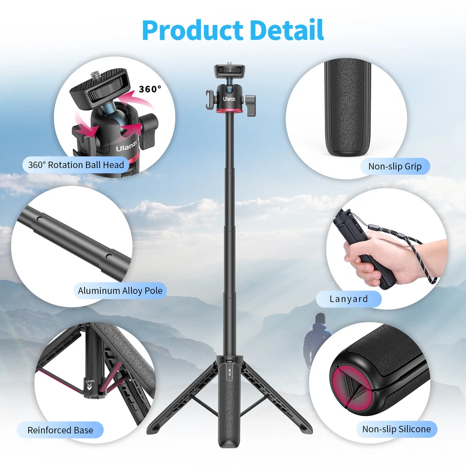 Ulanzi MT-73 55 cm Mini-Desktop-Stativ für DSLR-Kamera-Smartphone - Bild 3 von 4