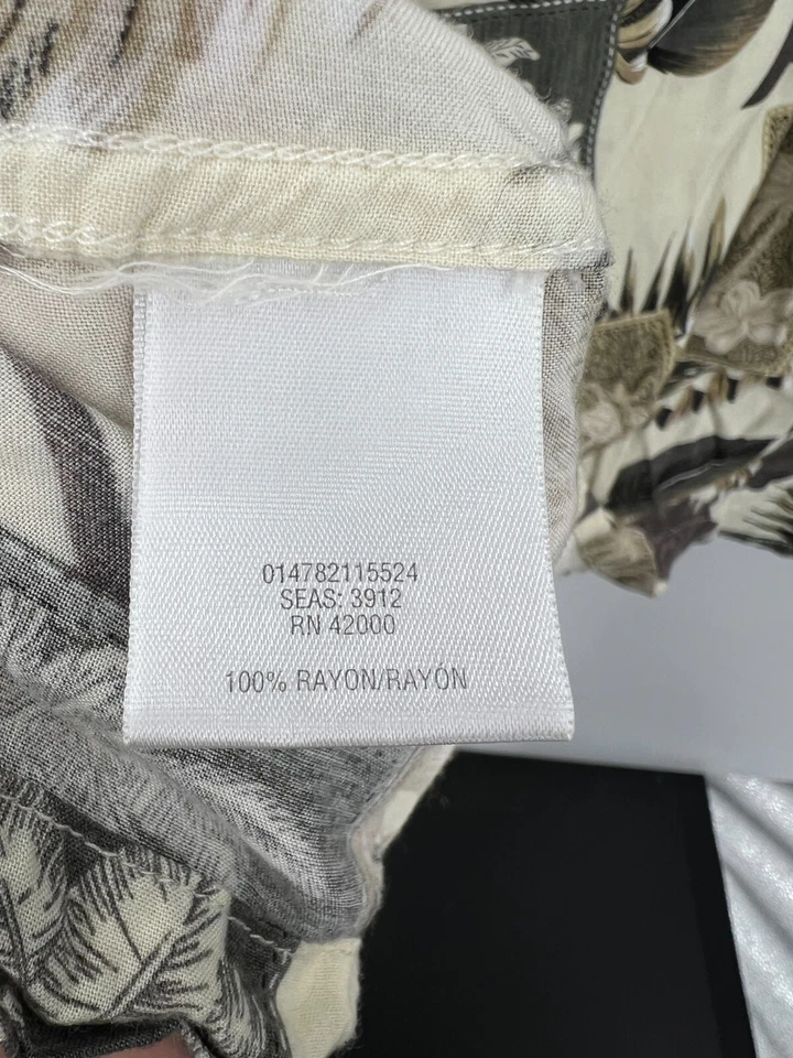 Camisa Hawaiana David Taylor Para Hombres 2XL Marrón Tostado Floral Abotonada Rayón Crucero Foto 4 de 4