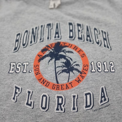 Gildan Shirt Boy's XS Gray Bonita Beach Florida Sun And Great Waves Tee - Picture 6 of 8