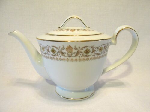 NORITAKE WESTBURY TEAPOT or COFFEE POT w LID #6952 FLOWERS & GOLD TRIM HTF