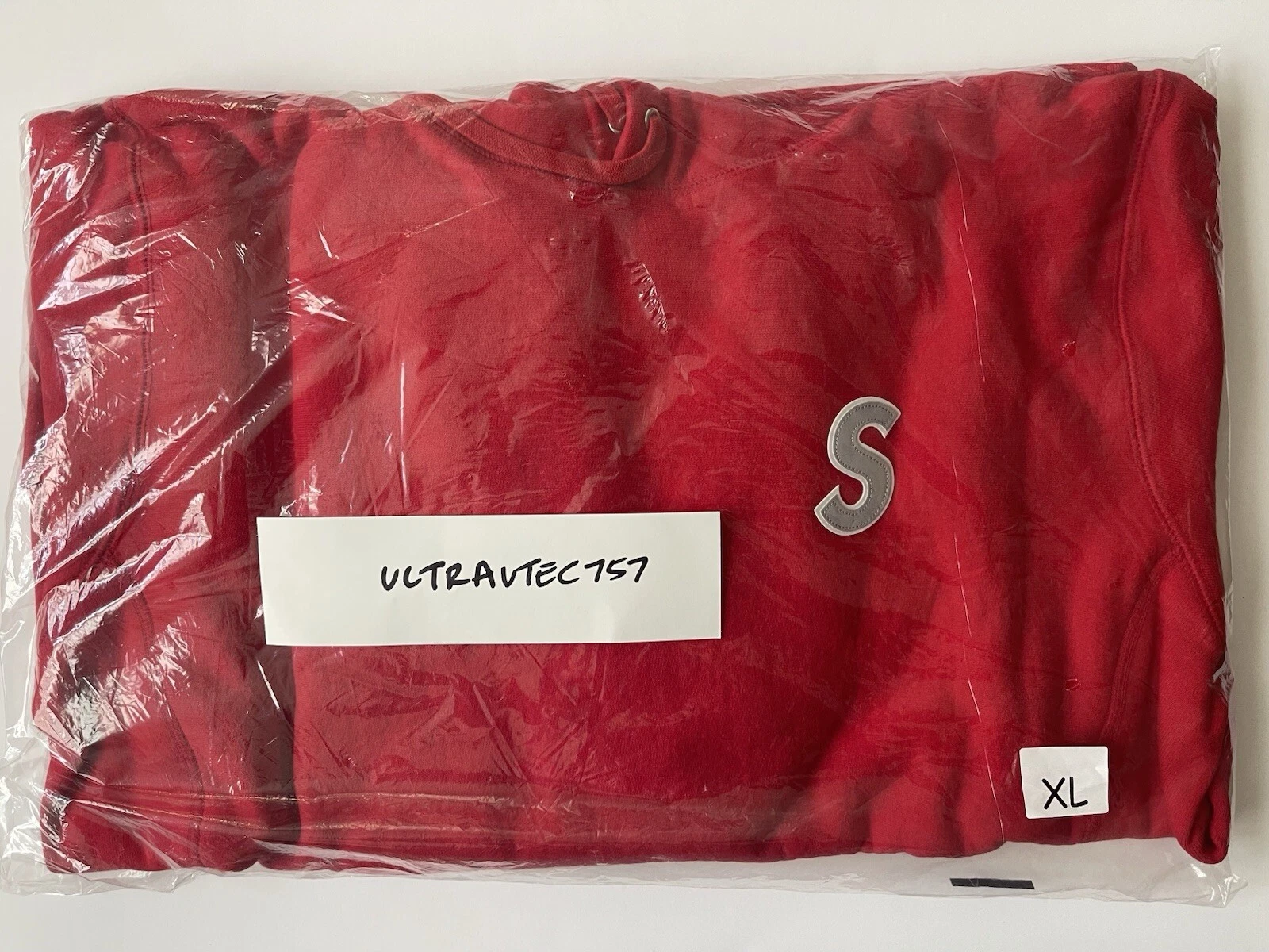Sweat à capuche rouge XL avec logo S réfléchissant SS16 Supreme 3M 2016 sans boîte