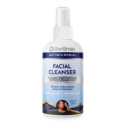 SkinSmart Antimicrobial Facial Cleanser for Breakouts & 8 Fl Oz (Pack of 1) 