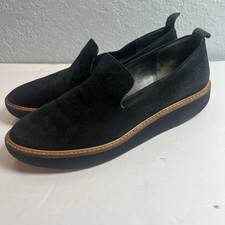 Vince Sanders Black Soft Suede Platform Slip On Sneakers Size US 7.5/EU 37.5