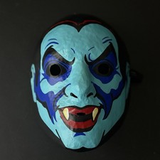 Original Handmade Dracula Mask Paper Mache Horror Folk Art Halloween Decor