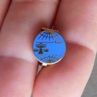 Pan American Airways : Lapel Clip-on - gold tone & blue enamel