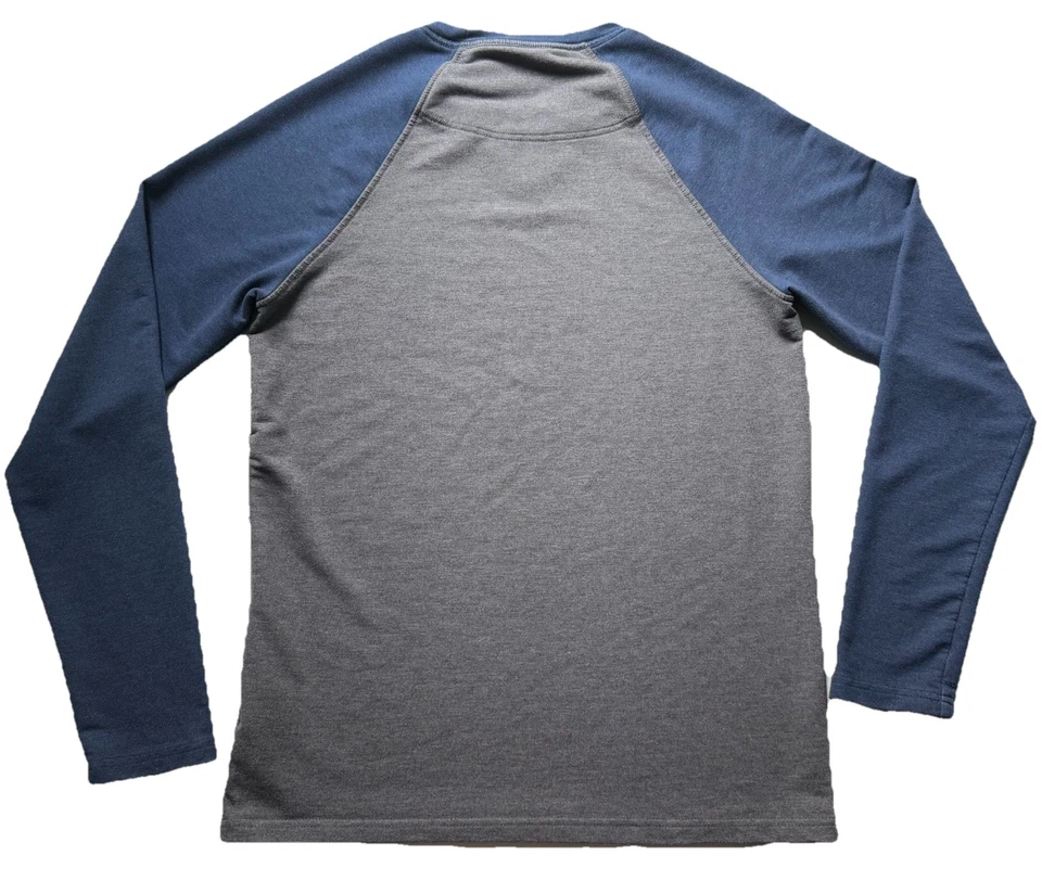 Camisa Orvis S Para Hombre Gris Azul Raglán Manga Larga Cuello Redondo Suave Exterior Informal Foto 2 de 4