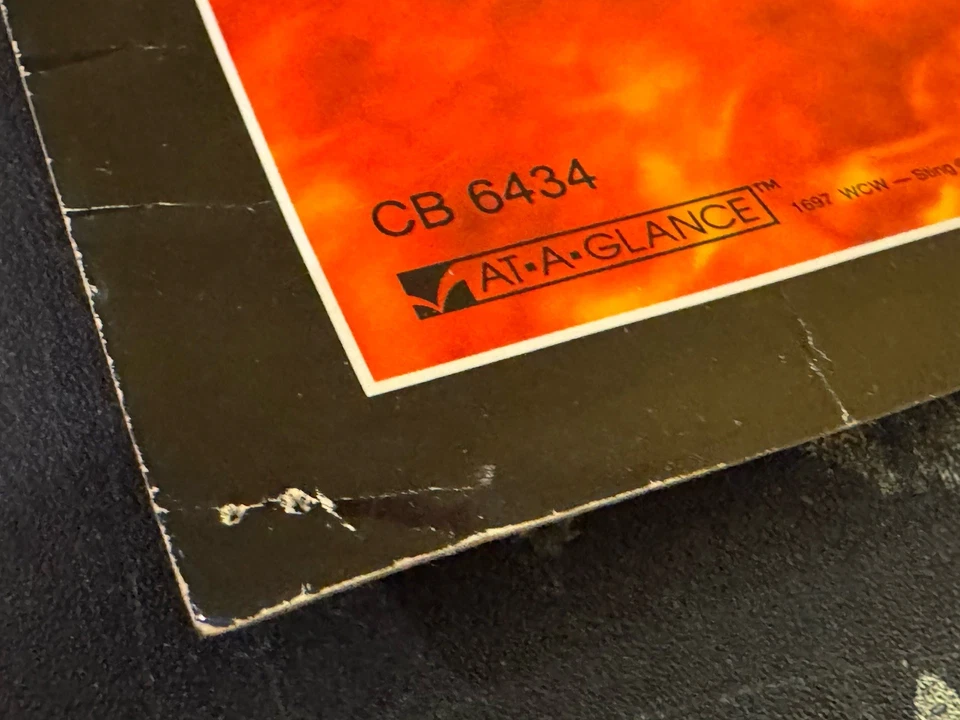 Póster de colección 1997 WCW Sting Crow 15,5x19,5 WWE AEW Fire Background lucha libre Foto 2 de 4