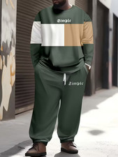 Men's Outfit 2 Piece Set Shirt  Pants Suit PLUS SIZE BIG 4XL