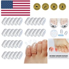 Silicone Anti-Friction Toe Protector, 30 Pcs Gel Toe Protectors Breathable To...