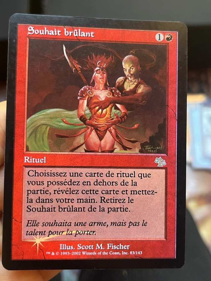 3x OG French Foil Burning Wish • Judgment • Mtg (1965) - Image 2 of 4