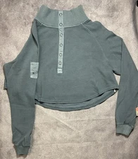 Free People Movement Women's So Fly Henley Layer Green |OB2120926|