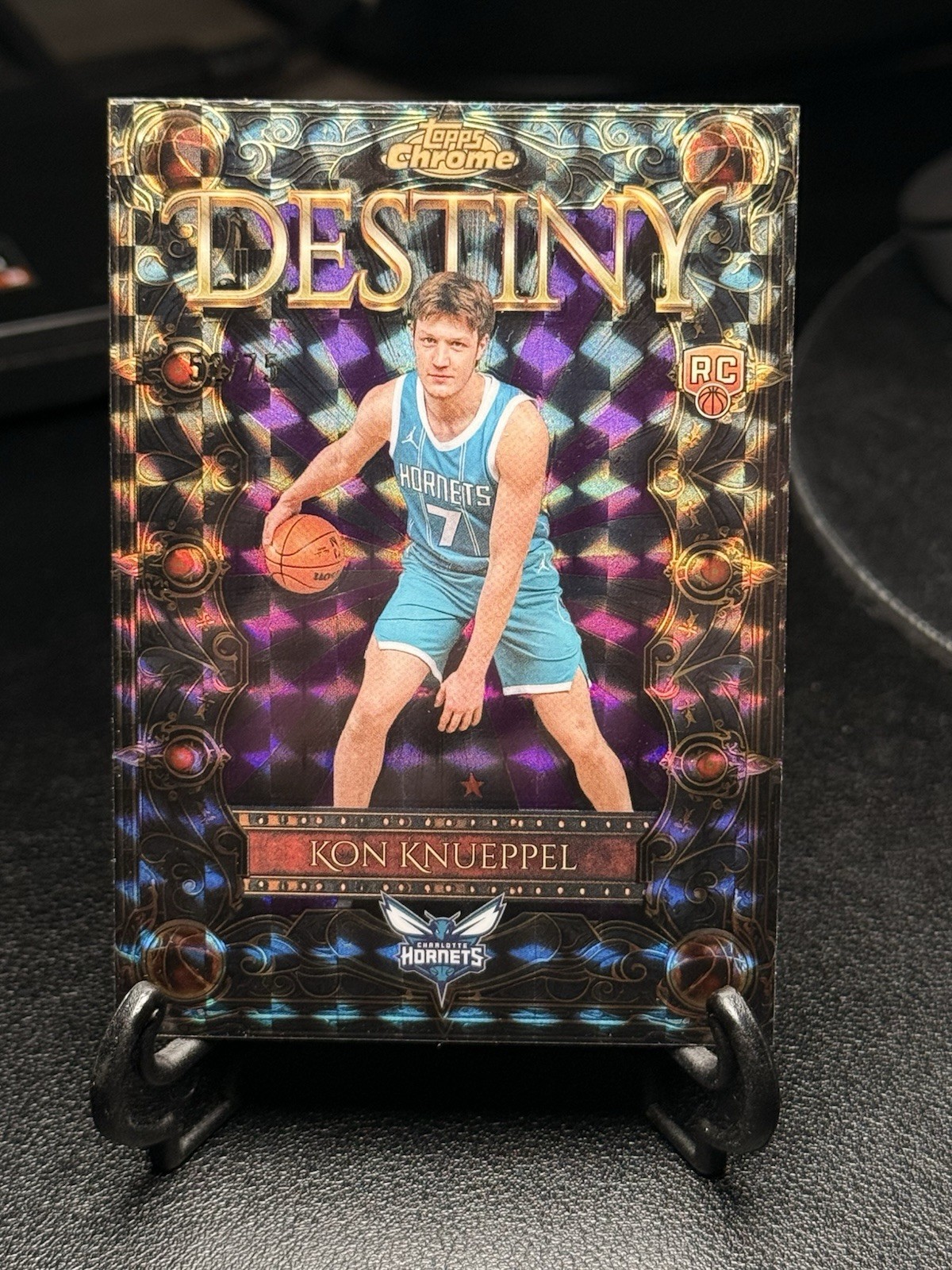 Kon Knueppel Destiny Rookie 2025-26 Topps Chrome NBA Purple Refractor 52/75