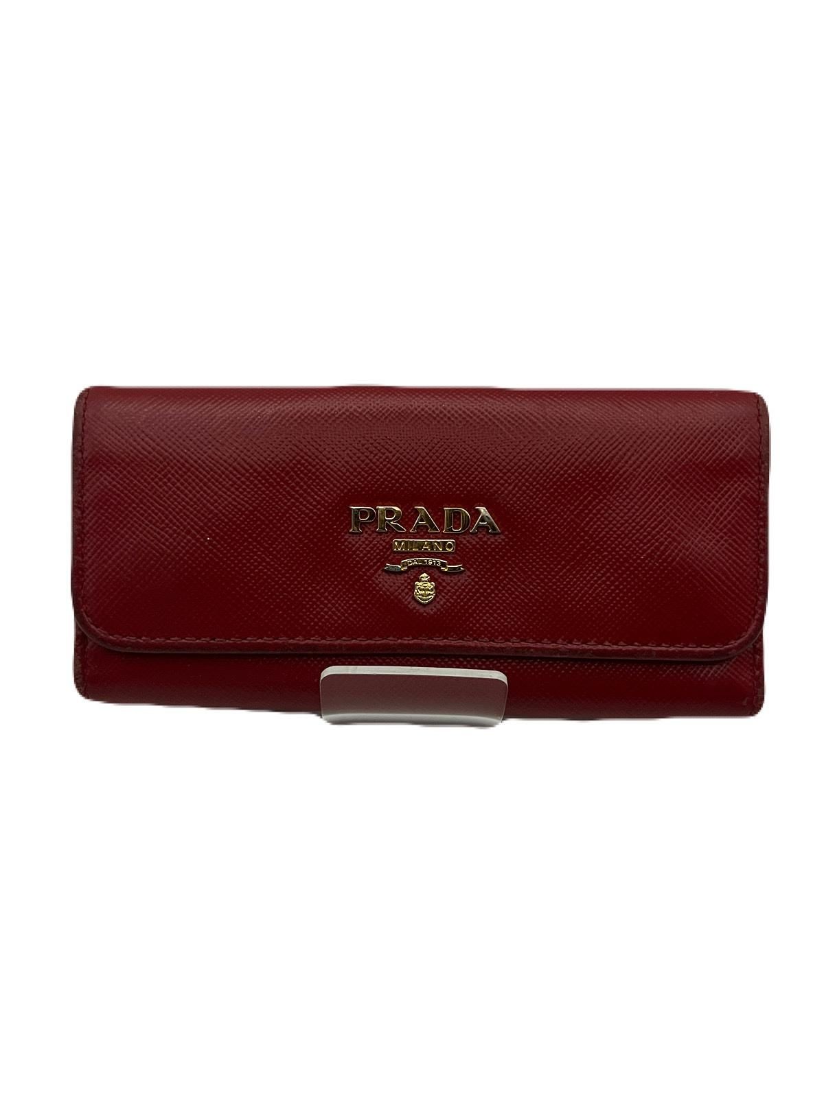 Prada Leather Key Wallet with 6 Hooks in Red Preowned TC34-3