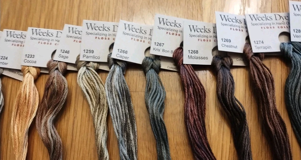 Weeks Dye Works Hand Over Dyed Fibers Embroidery Floss Thread 27 piece lot-#B - Image 3 of 4