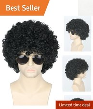 Curly Black Afro Wig for Costumes - Perfect for 70s Disco and Halloween