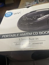 Onn ONA16AA005 Portable AM/FM CD Boombox Radio AUX Input Tested Works