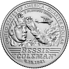 2023 USA Bessie Coleman American Women Quarter Dollar $1/4 BUNC Denver (D) Mint
