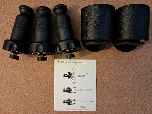 3 German Longwitz S.L. Variant Speedloaders [S&W 586 686 GP100] + 2 Holders