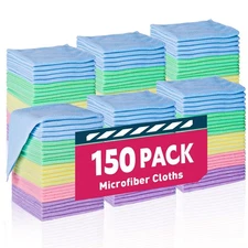 TEAWOO Microfiber Towels Bulk-150 Pack, Cleaning Cloths, Microfiber Towels fo...