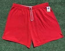 New VTG 90 s Russell Athletic Red Gym Sweat Cotton Blend Shorts Men XL USA Made