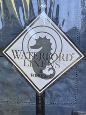 "Mantel de lujo Waterford de lino azul de $210 oblongo 70""x144"" 12 a 14 asientos"