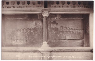 Gloucester Cathedral Bower Monument WA Anruf RPPC Postkarte Gloucestershire Kirche