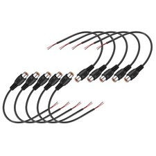 0.7FT RCA to Bare Wire Speaker Cable, Black RCA Female Plug, Pack of 10