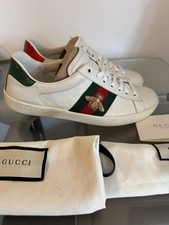 Men Gucci Bee White Leather Sneakers Shoes Trainer Size 7