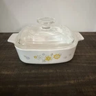 Corning Ware Floral Bouquet A-1-B 1QT Casserole Dish Pyrex Lid Vintage