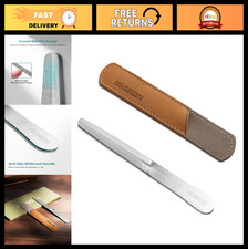 Curved Double-Sided Metal Nail File with Travel Case - Ergonomic Anti-Slip Handl