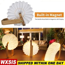 LED Folding Wooden Book Lamp   Warm White Rechargeable Light for Christmas Gifts