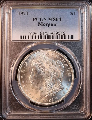 1921-P Morgan Silver Dollar - PCGS MS64! Bright & Lustrous! PQ