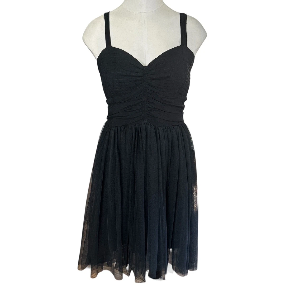 princess polly baby blue dress Draped midi dress in cotton tulle in Black for Women main image 0