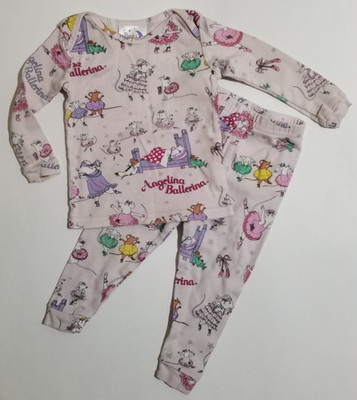 Books to Bed Angelina Ballerina Pajama Set Cotton Pink Size 12 Months