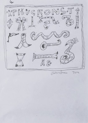 ALAN DAVIE, RA, Zeitgenössische Kunst, original signiert, gerahmt, datiert 2011, op956