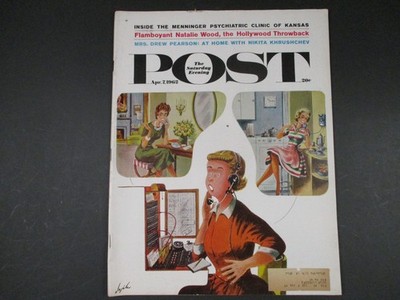 SATURDAY EVENING POST MAGAZINE, APRIL 7 1962, NATALIE WOOD/NIKITA KHRUSHCHEV